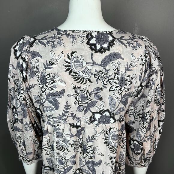 Marea dress small block print babydoll India cotton gauzy boho Kantha - Picture 6 of 8